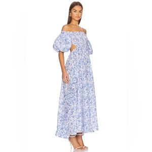 Yara Gown in Blue Toile